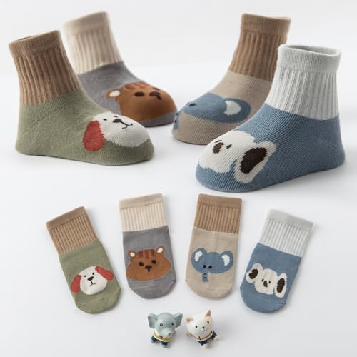 Aroveea Toddler Socks Non Slip Grip Ankle Baby 12 Pack - Image 6