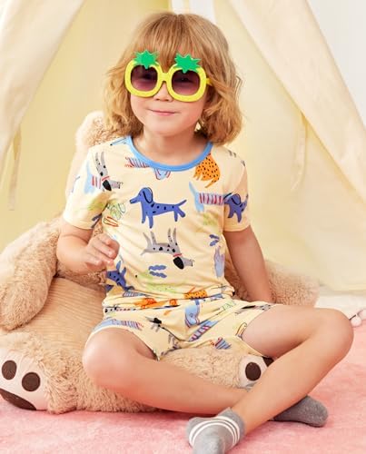 babee Reshinee Bamboo Viscose Toddler Boys Pajamas Set, Short Sleeve Kids - Image 5