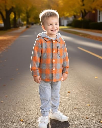 Toddler Baby Boy Long Sleeve Shirt Flannel Buffalo Plaid Shirts Button Down - Image 3