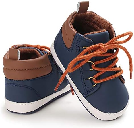 Meckior Toddler Baby Boys Girls High Tops Ankle Sneakers Soft Anti-Slip Sole PU - Image 4