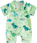 Kuriozud Baby Girl Boy Romper Pajamas Onesie Short Sleeve Button Down Pjs by Kuriozud