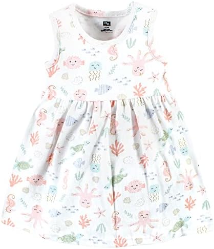 Hudson Baby Infant and Toddler Girls Cotton Dress and Cardigan Set - Image 4