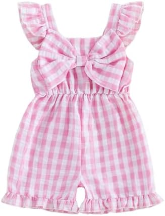 Little Girl Romper Toddler Overalls Summer Bow Jumpsuit Boho Outfit 6M-5T by Nibbcoa