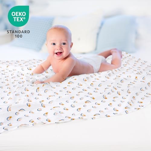 david's kids 4 Pack Baby Muslin Swaddle Blankets, 100% Cotton and Ultra Soft - Image 2