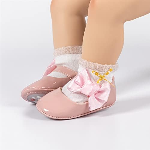 Meckior Infant Baby Girls Soft Sole Bowknot Princess Wedding Dress Mary Jane - Image 4