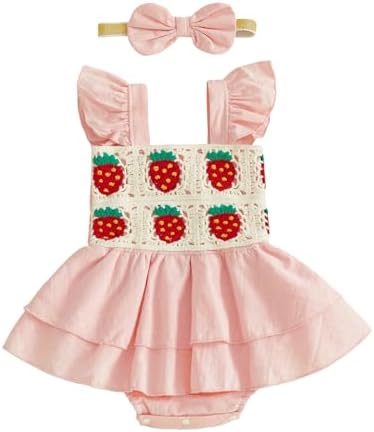 Newborn Baby Girls Summer Clothes Ruffle Sleeveless Pleated Smocked Bubble by Ursobutegl