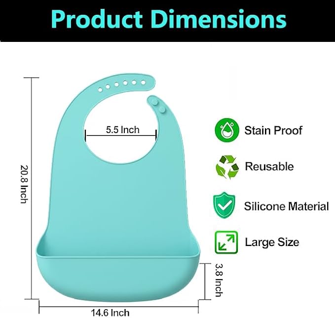 Silicone Adult Bib, Adjustable and Washable Bib - Image 3