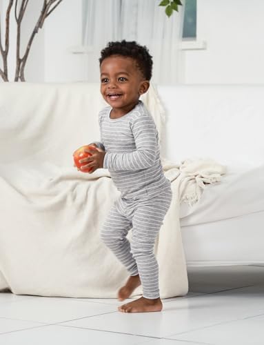 AVAUMA Stripe Pattern Baby Boys Girls Pajama Set Kids Toddler Snug fit Ribbed - Image 2