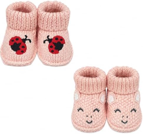 2 pairs Cute Knit Animal Baby Booties by Unknown