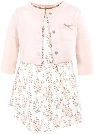 Hudson Baby Infant and Toddler Girls Cotton Dress and Cardigan Set by HudsonBaby