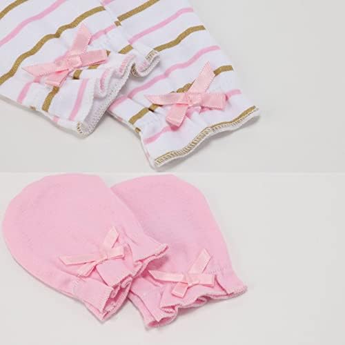 MAMIMAKA Baby Hat and Mittens Set Newborn Baby Hats Caps - Image 4