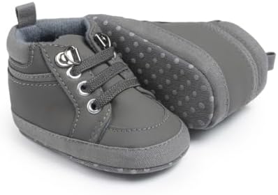Meckior Toddler Baby Boys Girls High Tops Ankle Sneakers Soft Anti-Slip Sole PU by Meckior