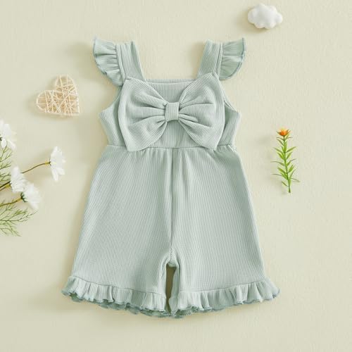 Little Girl Romper Toddler Overalls Summer Bow Jumpsuit Boho Outfit 6M-5T - Image 6