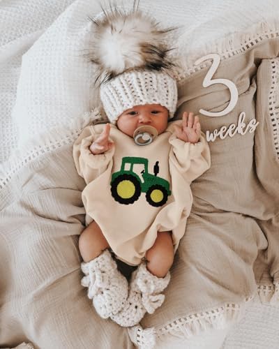 VISGOGO Newborn Infant Baby Boy Oversized Romper Sweater Bodysuits Coming Home - Image 6