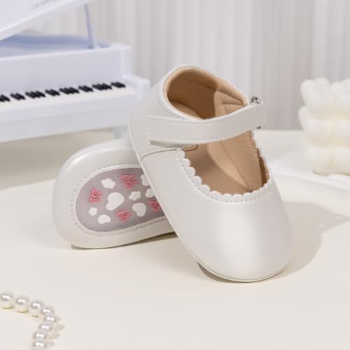 Meckior Infant Baby Girls Soft Sole Bowknot Princess Wedding Dress Mary Jane - Image 6