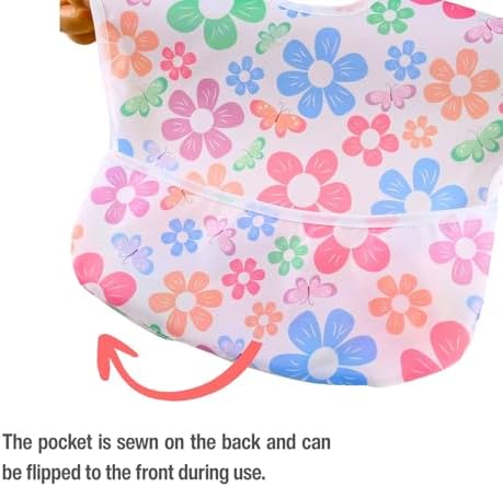PandaEar 5 Pack Baby Bibs for Boys & Girls, Waterproof Adjustable Mealtime Bibs - Image 7