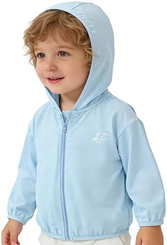 Toddlers-Baby Sun-Jacket UV-Protection-Hoodie Long-Sleeve Zip by HinyBoeh