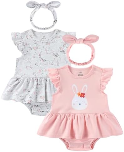 Baby Girls Romper Summer Ruffled Sleeve Bodysuit Dresses Infant Girl Clothes by ZAVBABY