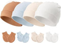 Newborn Baby Hats and Mittens Set by AQOKKA