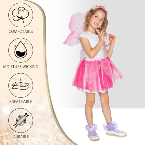 Girls Ruffle Socks Double Lace Turn Cuff Frilly Church Dress Socks - Image 5