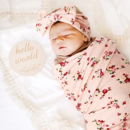 DRESHOW BQUBO Baby Girl Newborn Floral Receiving Blankets - Image 2