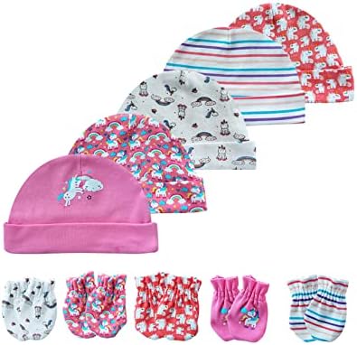 MAMIMAKA Baby Hat and Mittens Set Newborn Baby Hats Caps by MAMIMAKA