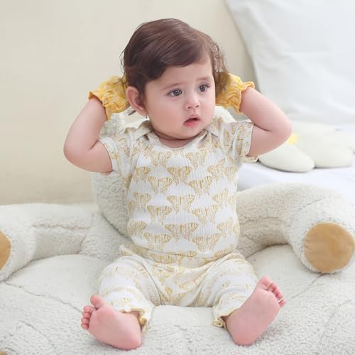 Ruliby Baby Bodysuit and Pant Set Summer Ribbed Mix Match Infant Clothes - Image 2