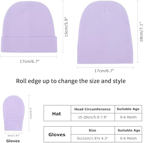 Newborn Baby Hats and Mittens Set Infant Beanie Cap Toddler Gloves Newborn - Image 2