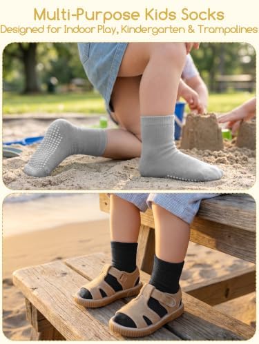 Aroveea Toddler Socks Non Slip Grip Ankle Baby 12 Pack - Image 5