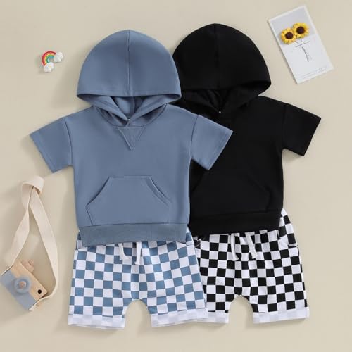 Toddler Baby Boy Hooded Dinosaur Summer Outfit Funny T-Shirt Shorts Set - Image 2