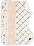 Crane Baby Clementine Cotton Muslin Burp Cloth Set of 3, Fruits & Veggie Print by CraneBaby