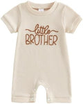 allshope Newborn Baby Boy Summer Outfit Romper Letter Embroidery Short Sleeve by Allshope