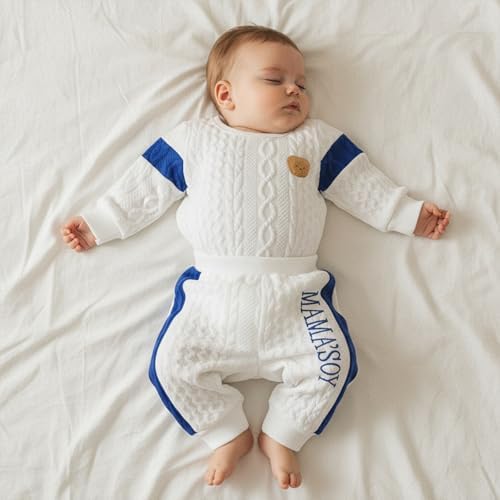 Giraropa Newborn Baby Boy Clothes Rib Knit Romper Jumpsuit Solid Sweater - Image 4