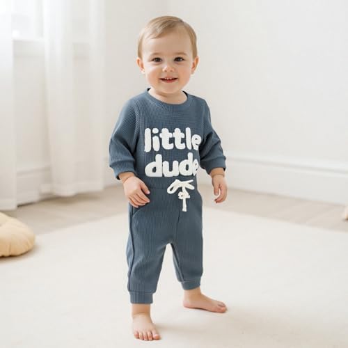 Giraropa Newborn Baby Boy Clothes Rib Knit Romper Jumpsuit Solid Sweater - Image 2