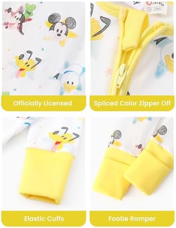 Disney Baby Organic Cotton Zip Footie Clothes Romper Outfit - Image 7