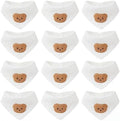 Muslin Cotton Baby Bibs, 12 Pack, Snap Closure, One Size, by Unknown