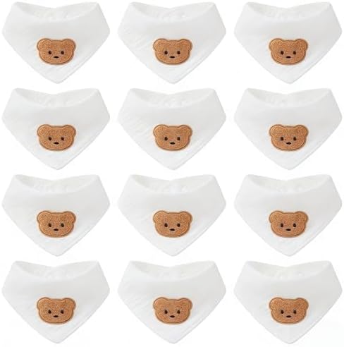 Muslin Cotton Baby Bibs, 12 Pack, Snap Closure, One Size, by Unknown