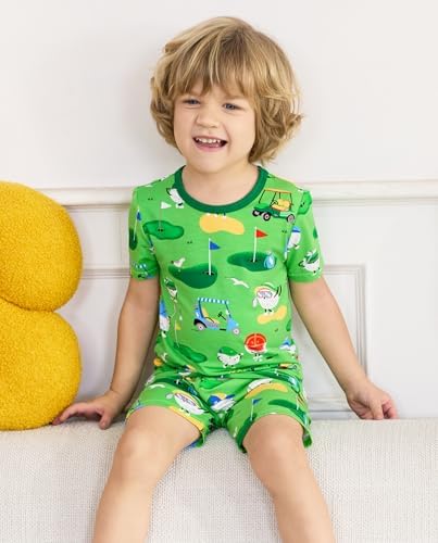 babee Reshinee Bamboo Viscose Toddler Boys Pajamas Set, Short Sleeve Kids - Image 7