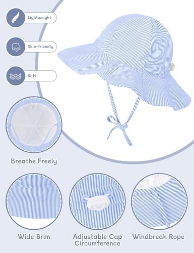 Durio UPF50+ Baby Sun Hat and Sunglasses - Image 3