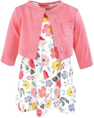 Hudson Baby Infant and Toddler Girls Cotton Dress and Cardigan Set by HudsonBaby