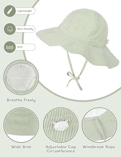 Durio UPF50+ Baby Sun Hat and Sunglasses - Image 3