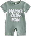 allshope Newborn Baby Boy Summer Outfit Romper Letter Embroidery Short Sleeve by Allshope