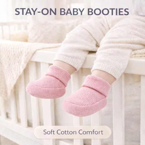 CEOBABY Baby Booties 0–3 Months, Newborn Shoes, Soft Cotton Infant Bootie Socks - Image 7