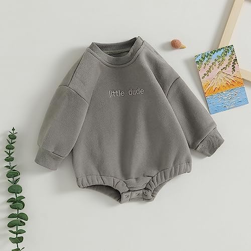 VISGOGO Newborn Infant Baby Boy Oversized Romper Sweater Bodysuits Coming Home - Image 3