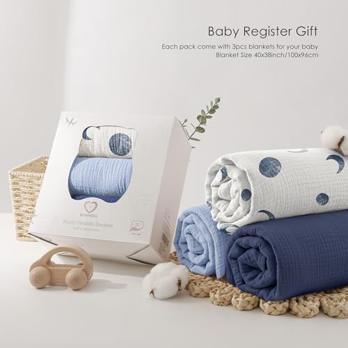 Bearmoss Muslin Swaddle Blankets, 40 x 38 inches Baby Swaddle - Image 6
