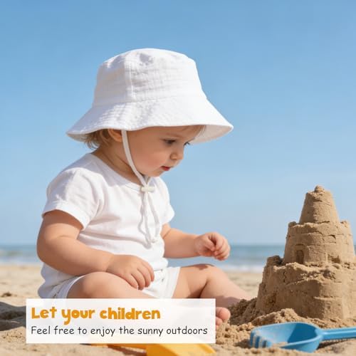 Baby Sun Hat Infant Toddler Summer Cotton Yarn Beach Bucket Hat - Image 3