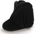 Timatego Baby Girl Cowboy Tassel Boots Side Zipper Non Slip Stay On Booties by TIMATEGO