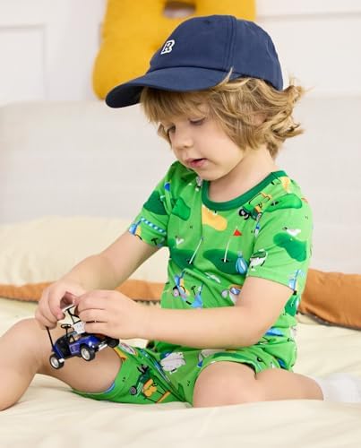 babee Reshinee Bamboo Viscose Toddler Boys Pajamas Set, Short Sleeve Kids - Image 3