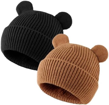 Bear Baby Beanie Knitted Baby Winter Hat Infant Toddler Boys Girls Beanie by MniJiza