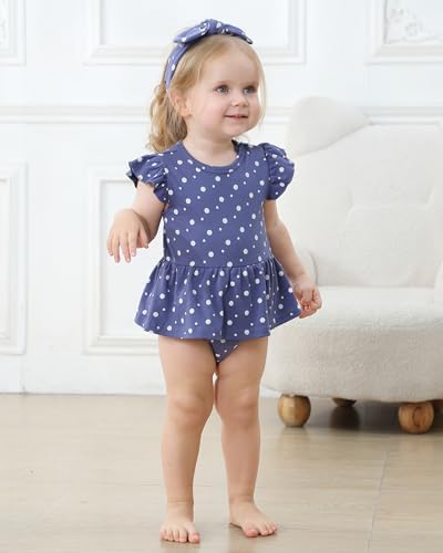 Baby Girls Romper Summer Ruffled Sleeve Bodysuit Dresses Infant Girl Clothes - Image 6